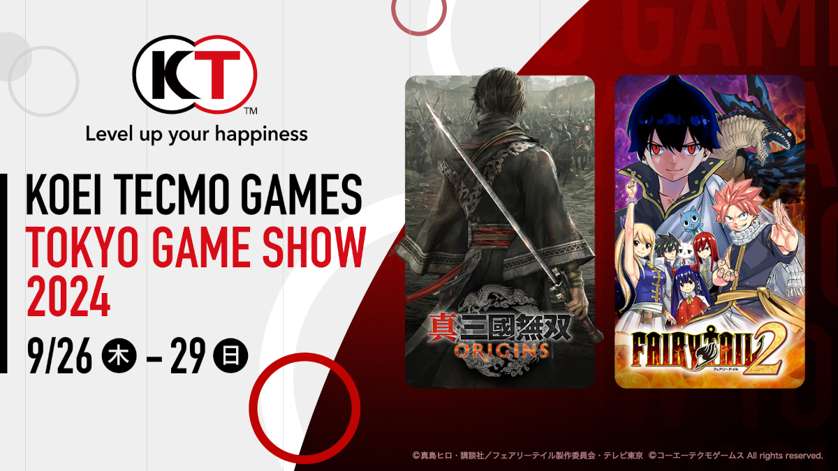 Koei Tecmo at Tokyo Game Show TGS 2024 will have Dynasty Warriors DW Origins and Fairy Tail 2 demos