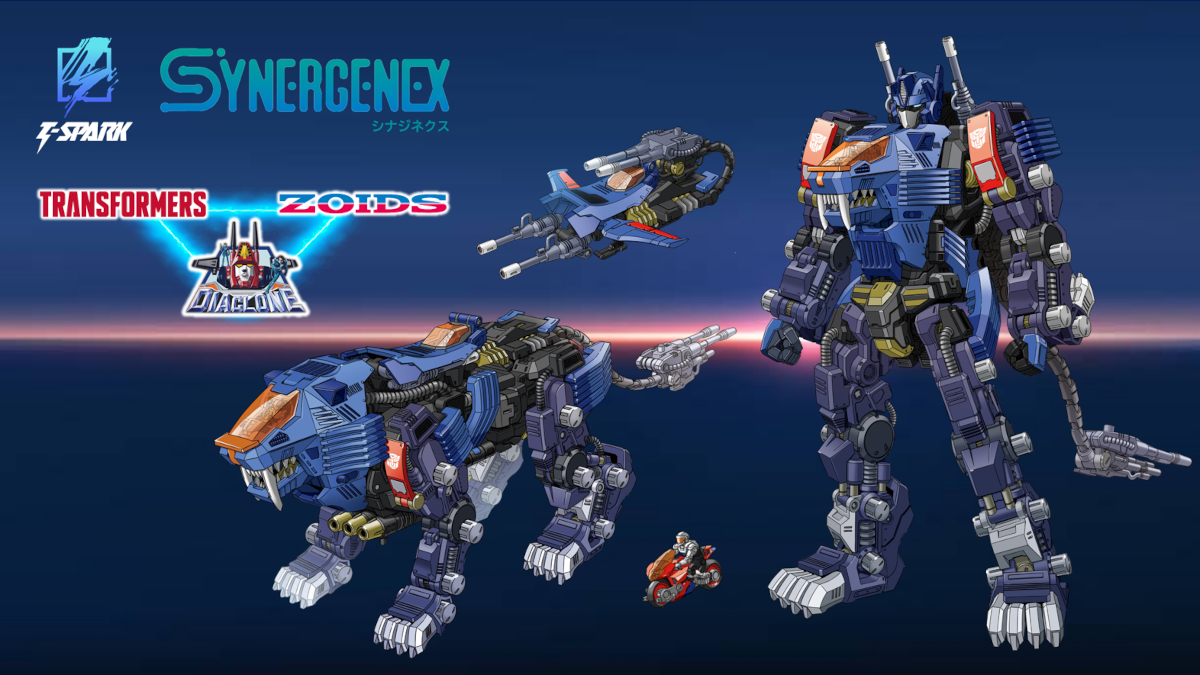 T-Spark Synergenex toys combining Zoids Transformers and Diaclone